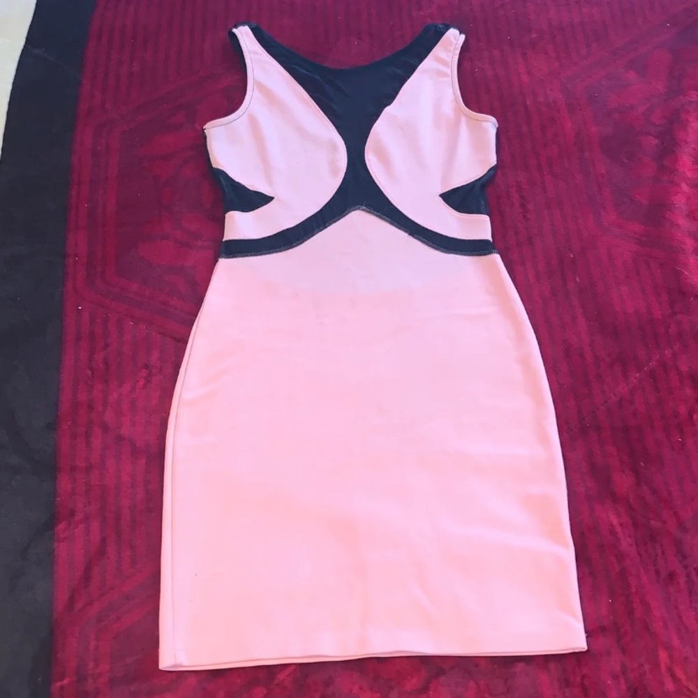 Pink and black dress